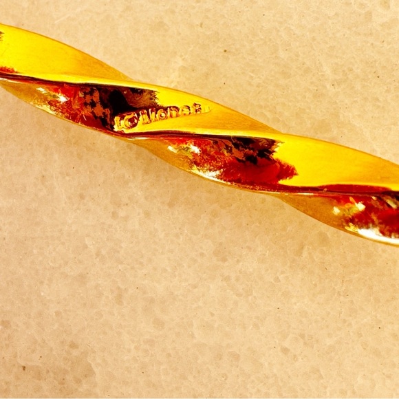 Vintage Monet Cuff Bracelet Gold Tone Signed Estate Jewelry Bundle of 2 - Picture 10 of 11